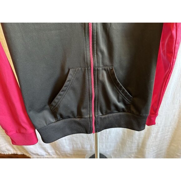 Adidas Jacket Womens‎ Small Pink Black 3 Stripes Full Zip Climalite Tracksuit - Picture 6 of 9